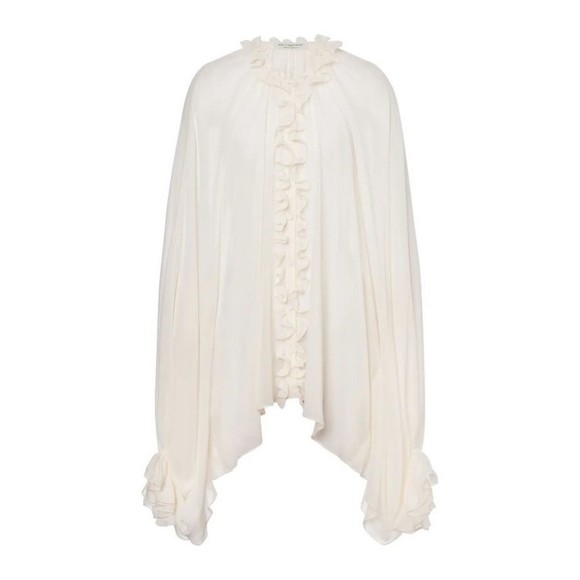 Philosophy Di Lorenzo Serafini Silk-Acetate Blend Top With Ruffled Front - NWT - Picture 1 of 4